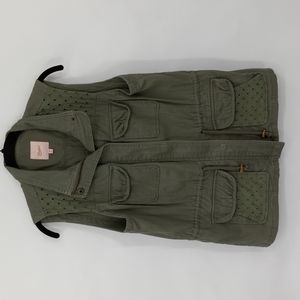 Candies Utility Vest Eyelet Detailing 100% Cotton Zip Burron Front Size Medium